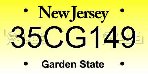 35CG149 New Jersey License Plate
