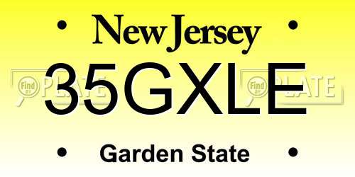 35GXLE New Jersey License Plate