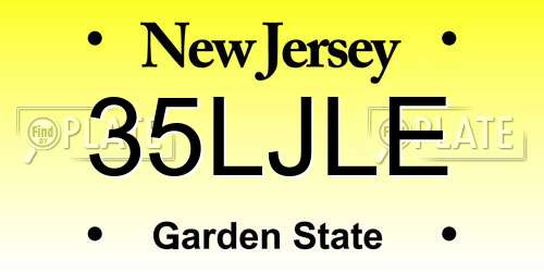 35LJLE New Jersey License Plate