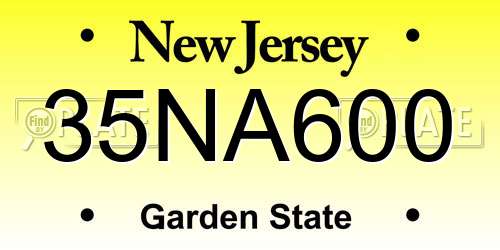 35NA600 New Jersey License Plate