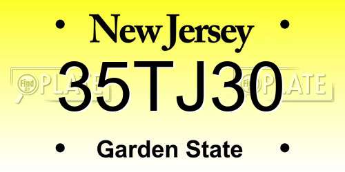 35TJ30 New Jersey License Plate