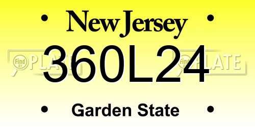 360L24 New Jersey License Plate