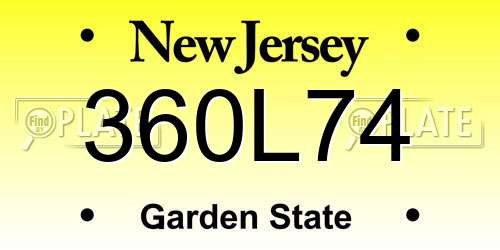 360L74 New Jersey License Plate