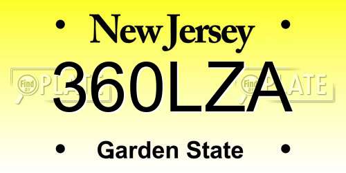 360LZA New Jersey License Plate