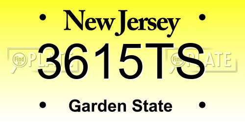 3615TS New Jersey License Plate