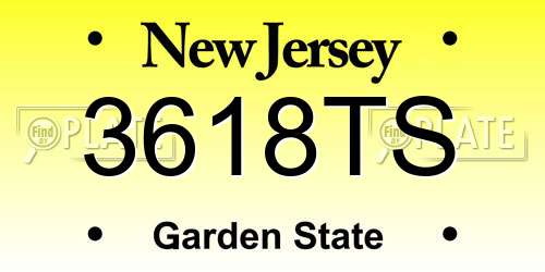 3618TS New Jersey License Plate