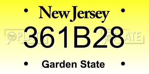 361B28 New Jersey License Plate