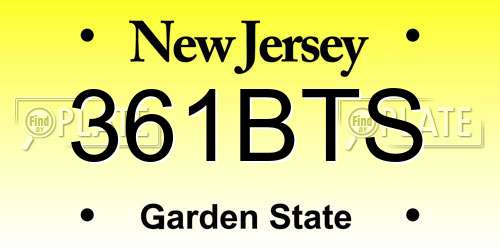 361BTS New Jersey License Plate