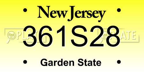 361S28 New Jersey License Plate