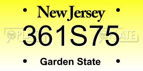 361S75 New Jersey License Plate