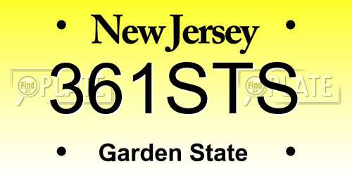 361STS New Jersey License Plate