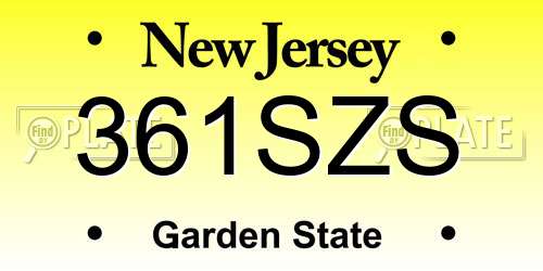 361SZS New Jersey License Plate