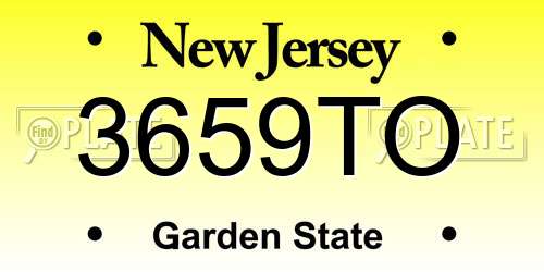 3659TO New Jersey License Plate