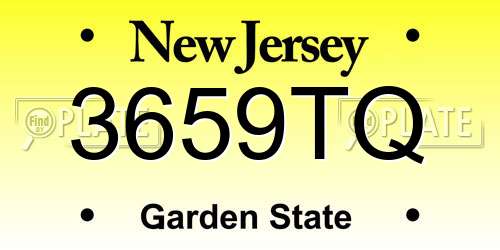 3659TQ New Jersey License Plate