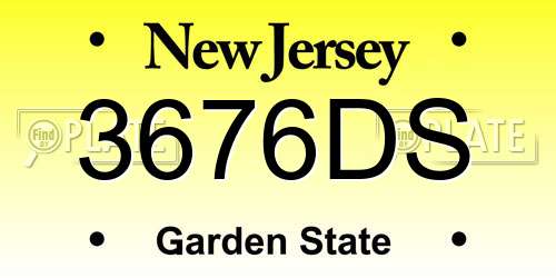 3676DS New Jersey License Plate