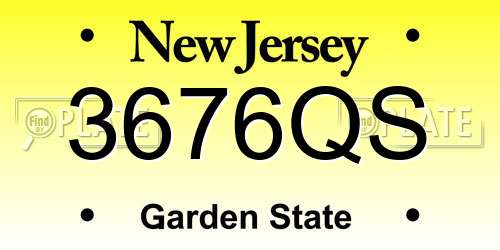 3676QS New Jersey License Plate