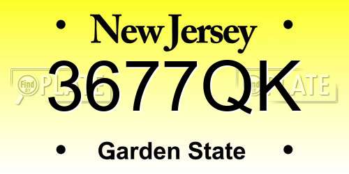 3677QK New Jersey License Plate