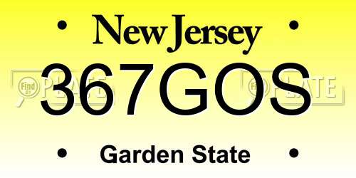 367GOS New Jersey License Plate