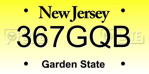 367GQB New Jersey License Plate