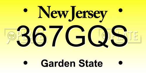 367GQS New Jersey License Plate