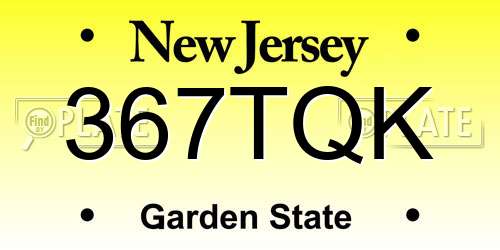 367TQK New Jersey License Plate