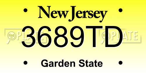 3689TD New Jersey License Plate