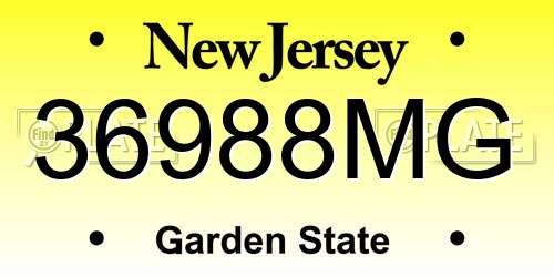36988MG New Jersey License Plate
