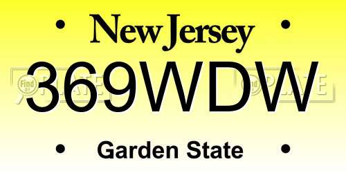 369WDW New Jersey License Plate