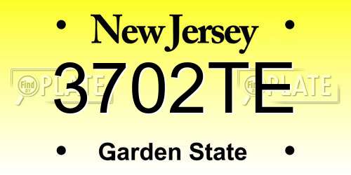 3702TE New Jersey License Plate