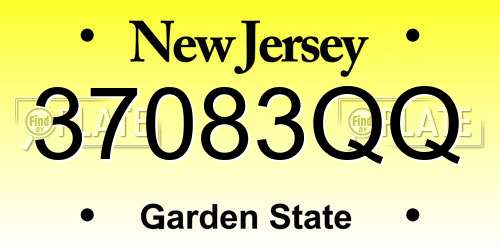 37083QQ New Jersey License Plate