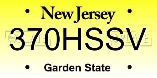 370HSSV New Jersey License Plate