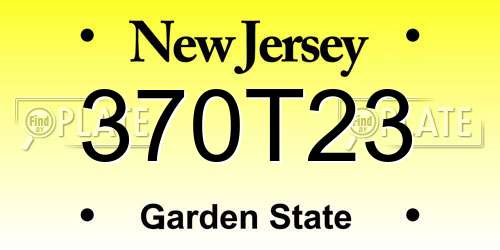 370T23 New Jersey License Plate