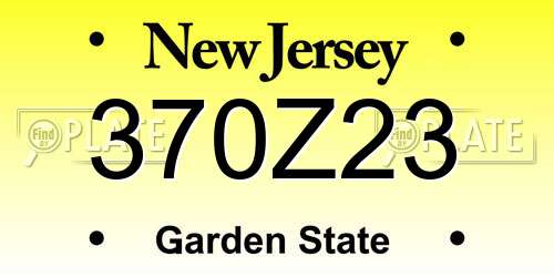 370Z23 New Jersey License Plate
