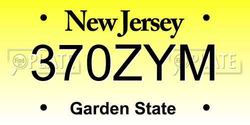 370ZYM New Jersey License Plate