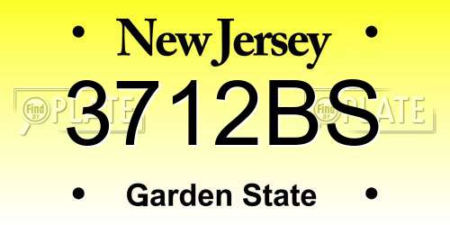 3712BS New Jersey License Plate