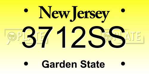 3712SS New Jersey License Plate