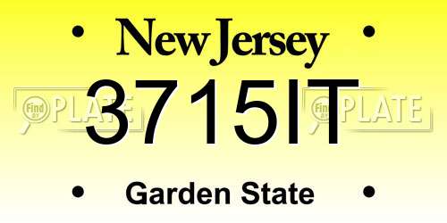 3715IT New Jersey License Plate