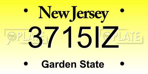 3715IZ New Jersey License Plate