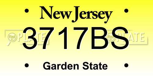3717BS New Jersey License Plate