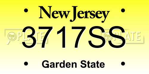 3717SS New Jersey License Plate