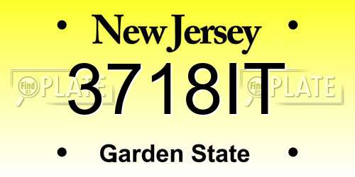 3718IT New Jersey License Plate