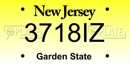 3718IZ New Jersey License Plate