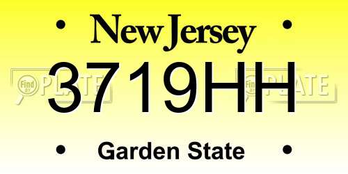 3719HH New Jersey License Plate
