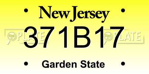 371B17 New Jersey License Plate