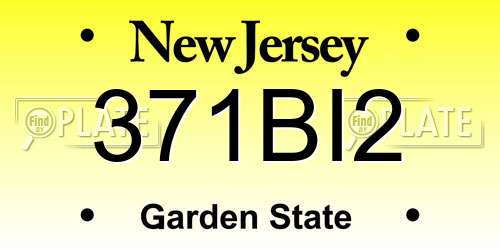 371BI2 New Jersey License Plate