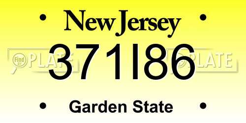 371I86 New Jersey License Plate