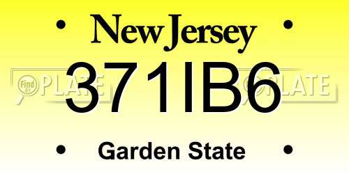 371IB6 New Jersey License Plate