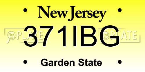 371IBG New Jersey License Plate