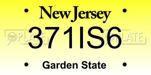 371IS6 New Jersey License Plate