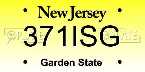 371ISG New Jersey License Plate